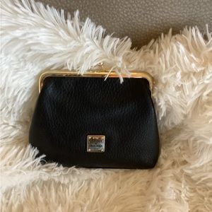 Dooney and Bourke black pebble leather kisslock.